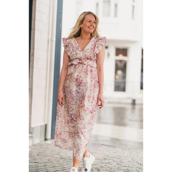 MUNTHE Hives Cutout Midi Dress in Rose Size EU 38 / US 8 - Picture 1 of 16